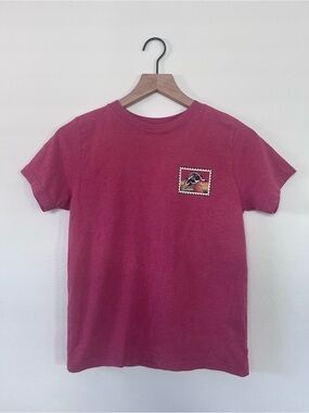 BURLEBO Kids 10/12 Duck Stamp Short Sleeve Tee in Berry